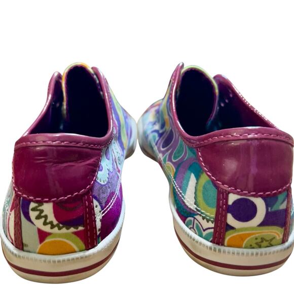 Coach Sneakers Bev Poppy Multicolor Slip-On Laceless Shoes - Picture 4 of 10